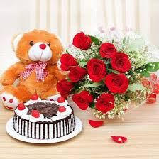 Valentine Cake FlowerTeddy