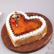 Heart Shape Butterscotch Cake