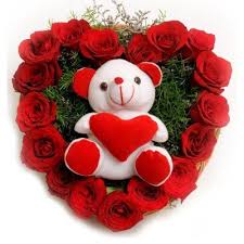 Valentine Roses Heart Teddy