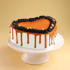 Small Butterscotch Heart Shape Cake