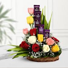 Valentine Mixed Roses Chcolate Bouquet