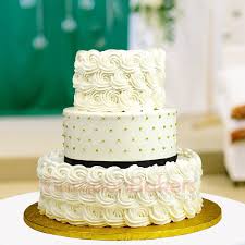 White Rose Fondant 3 Tier Cake