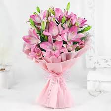 Nice Pink Lilies Flower Bouquet