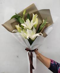White Lilies Flower Bunch