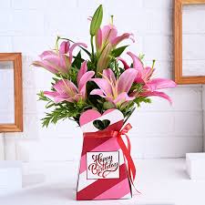Pink Special Lilies Flower Bunch