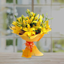 Yellow Lilies Flower Bunch