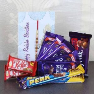 Rakhi With Cadbury Chocolate Busket