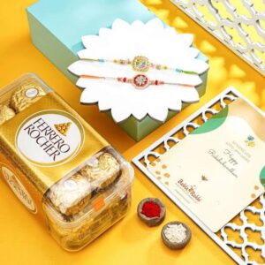 Designer Rakhi With chocolate Box