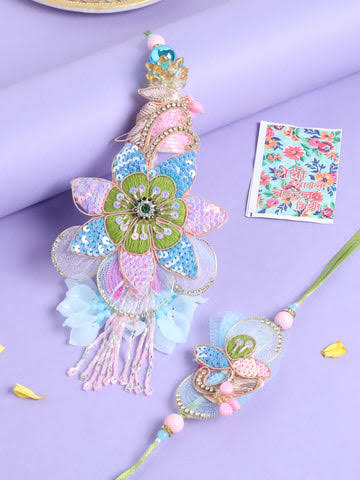 Flower Designer Lumba Rakhi
