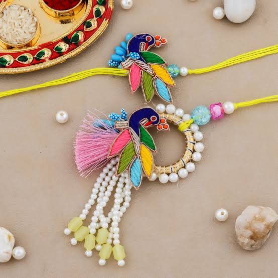 Peocock Designer Lumba Rakhi